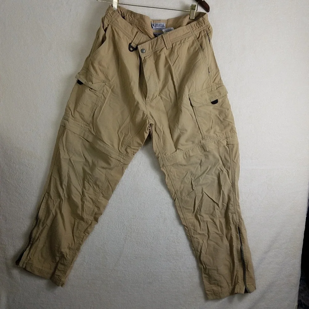Columbia GRT‎ Omni-Dry Convertible Hiking Cargo Pants Mens Large Tan SP05 EM8166